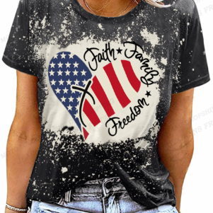 T-shirt Women Vintage USA Flag